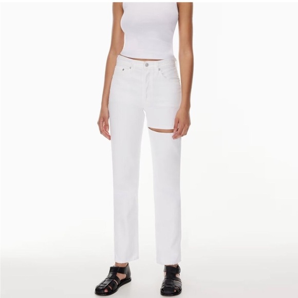 NWT AGOLDE Lana Slice Mid Rise Straight Jeans - Picture 1 of 6